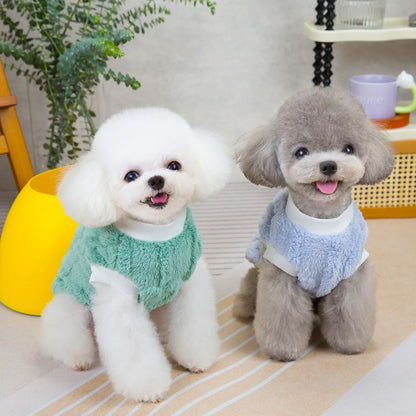 Thermal Fleece Dog Vest 2024 Winter Puppy Clothes for Small Dogs, Heart Pattern Dog Pullover Shirt Chiwawa Yorkie Pet Apparel