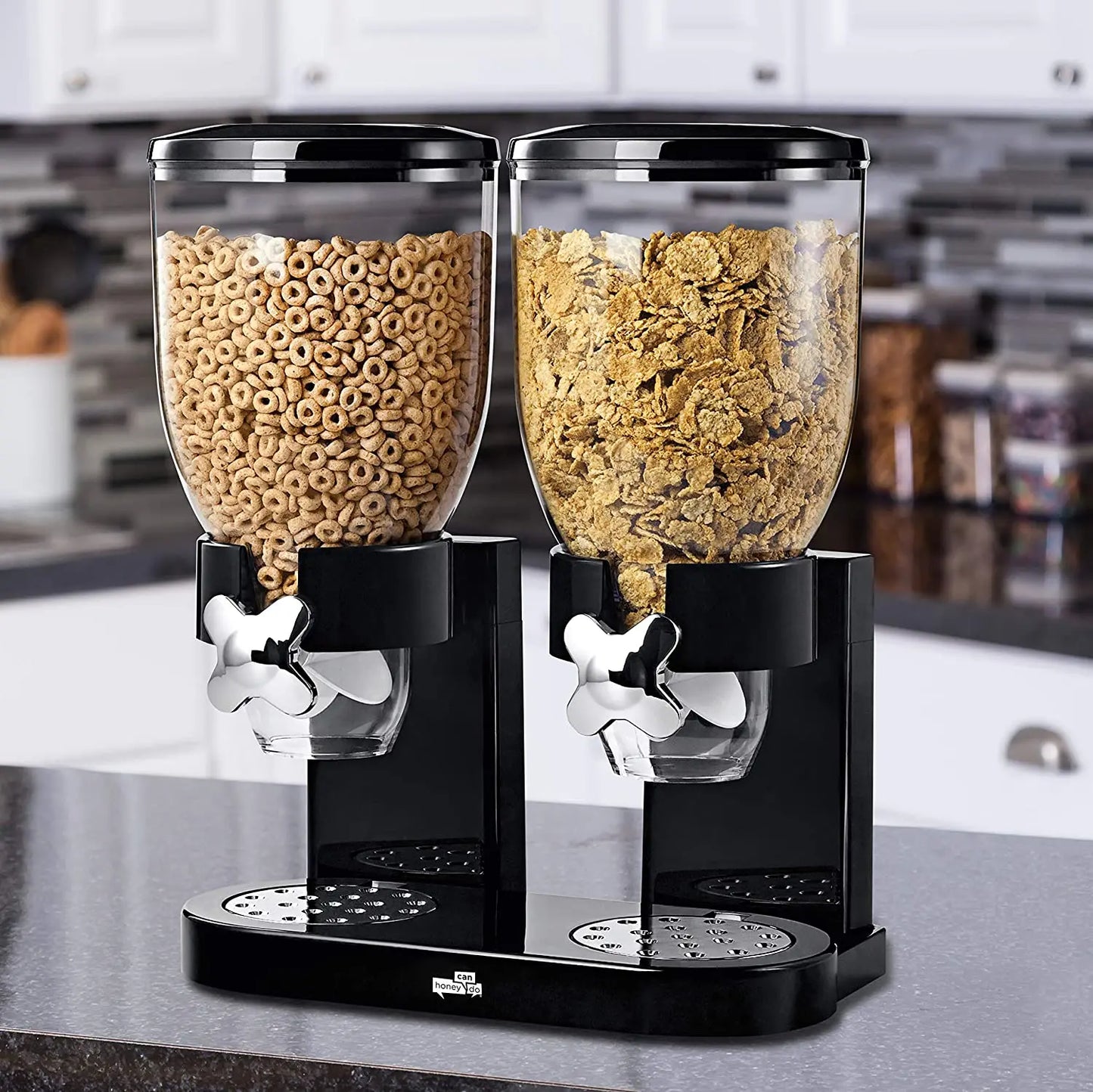 Food Storage Cereal Dispenser Containers Storage Candy Dry Food Container Countertop Rotating Knob for Candy Nuts Rice Granola