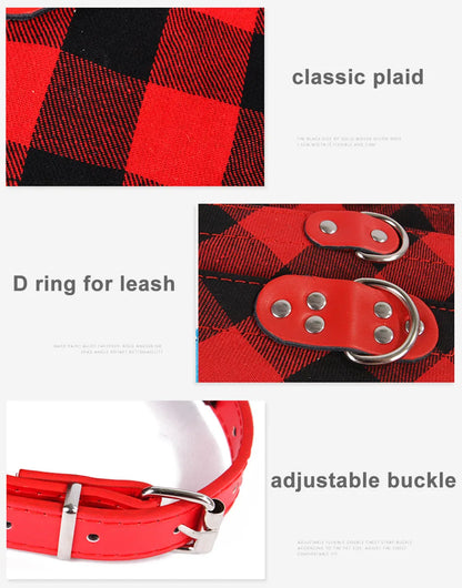 Pet Neckerchief Adjustable Strap Dog Bandanas Collars for Small Large Dogs Puppy Pet Products Plaid Scarves Pet Cat Accessories