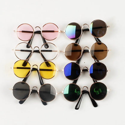 Anti-slip Cat Sunglasses Pet Accessories Small Dog Sun Glasses Classic Retro Circular Glasses for Kitten Photos Props Cosplay