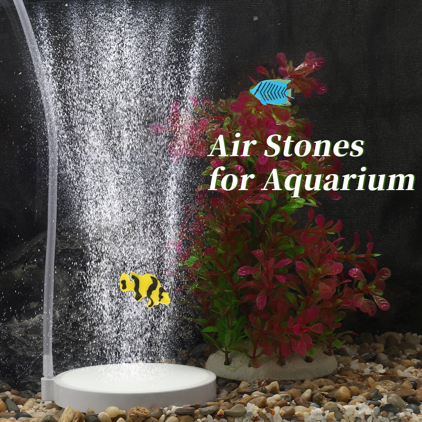 UXCELL 10cm Bubblers Air Stone Sets Mini Air Pump for Aquarium Fish Tank Pump Hydroponic Oxygen Plate Nano Air Disk Stone
