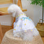 Daisy Embroidery Fancy Dresses for Small Dogs Hollow Veil Princess Party Cat Clothing York Dog New Designer Spring Puppy Clothes