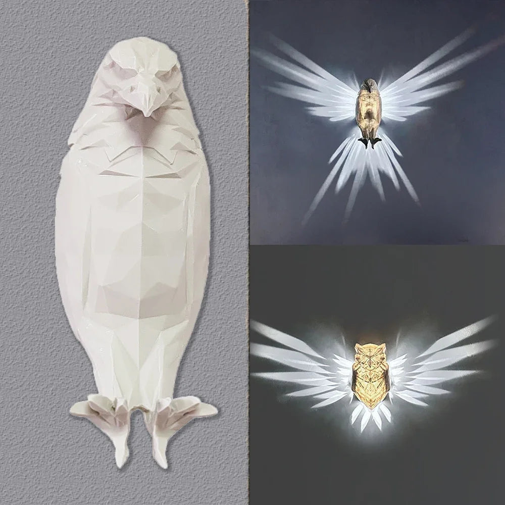 Halloween Bird Wall Lamp Owl Eagle Shape Projector Modern Creative Atmosphere Sconce Light 3D Print Body Animal Lighting Lustre