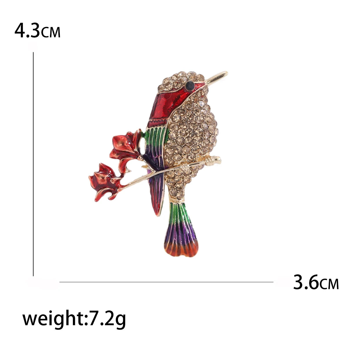 Enamel Bird Brooches for Women Rhinestone Sparrow Pins Magpie Badge Office Party Friend Gifts Accessories