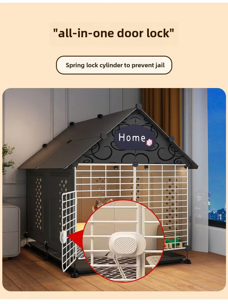 Dog cage Small and medium-sized dog Teddy Bigbear Indoor dedicated one room one bathroom kennel with toilet integrated pet cage