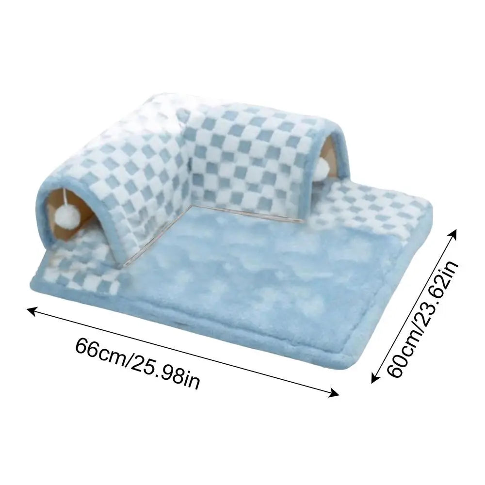 Cat Tunnel 2 In 1 Extensible Tunnel Toy Bed Tunnel Bored Cat Pet Toys Interactive Play Toy Pet Stuff Accessories For Pet Cats
