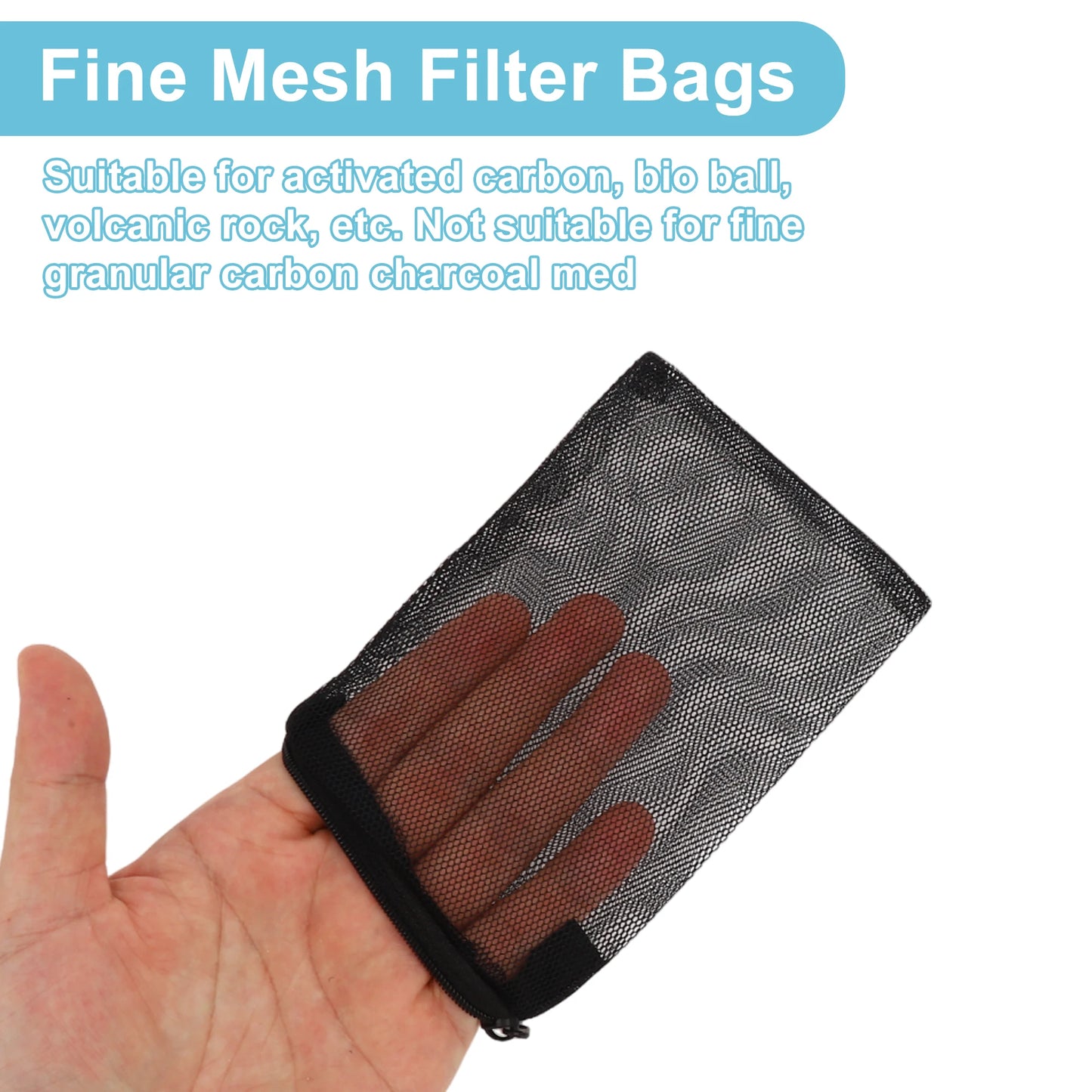 UXCELL Aquarium Filter Media Bags Fine Zipper Mesh Filter Bags for Fresh Saltwater Tanks Reusable Fish Tank Filter