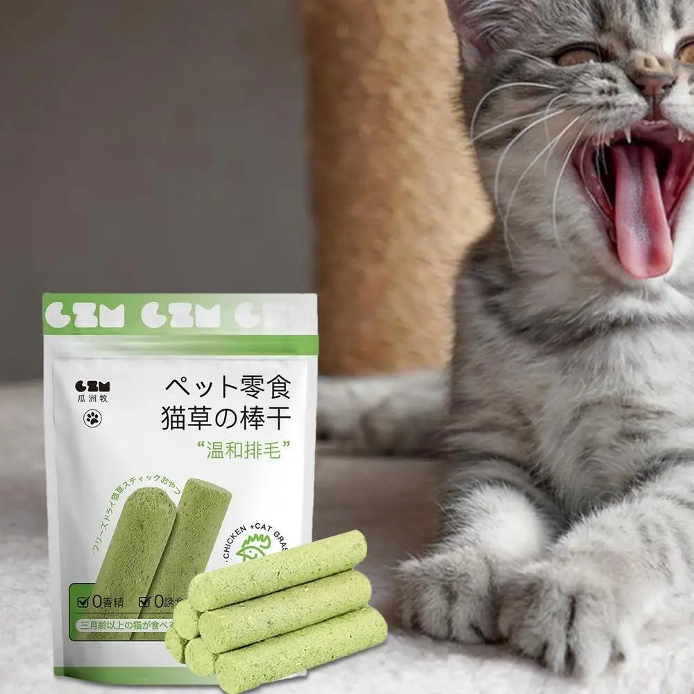 Cat Grass Stick Cat Grass Chewing Stick Natural Teeth Cleaner Removal Row Kitten Pet Snacks Teeth Caring for Kitten Mouth Health