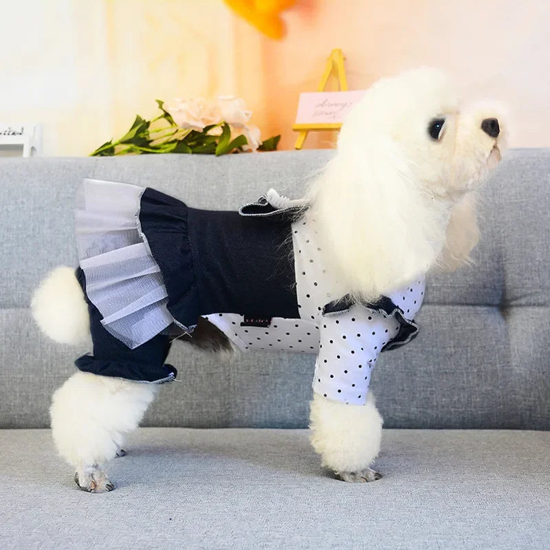 Dog Jumpsuit Skirt Yorkie Chihuahua Maltese Poodle Bichon Puppy Fashion Costume Small Dog Clothes Pants Dress Pet Outfit Tutu