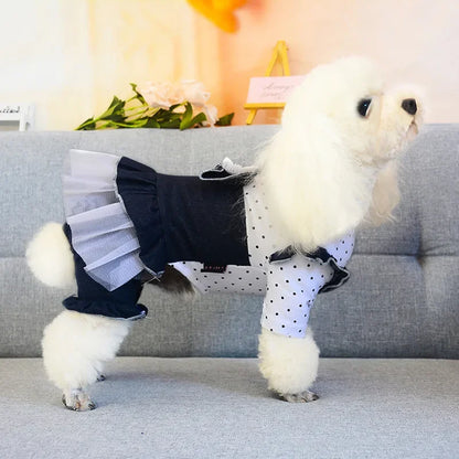 Dog Jumpsuit Skirt Yorkie Chihuahua Maltese Poodle Bichon Puppy Fashion Costume Small Dog Clothes Pants Dress Pet Outfit Tutu