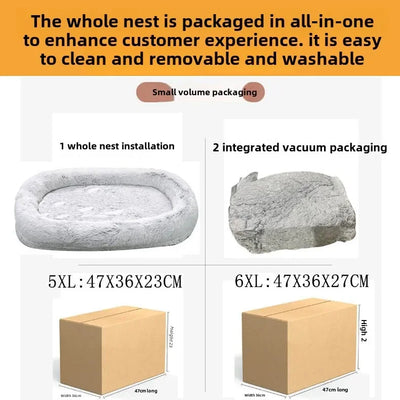 Cross-border explosion human kennel plush human dogbed winter warm sponge dog pad giant dog bed