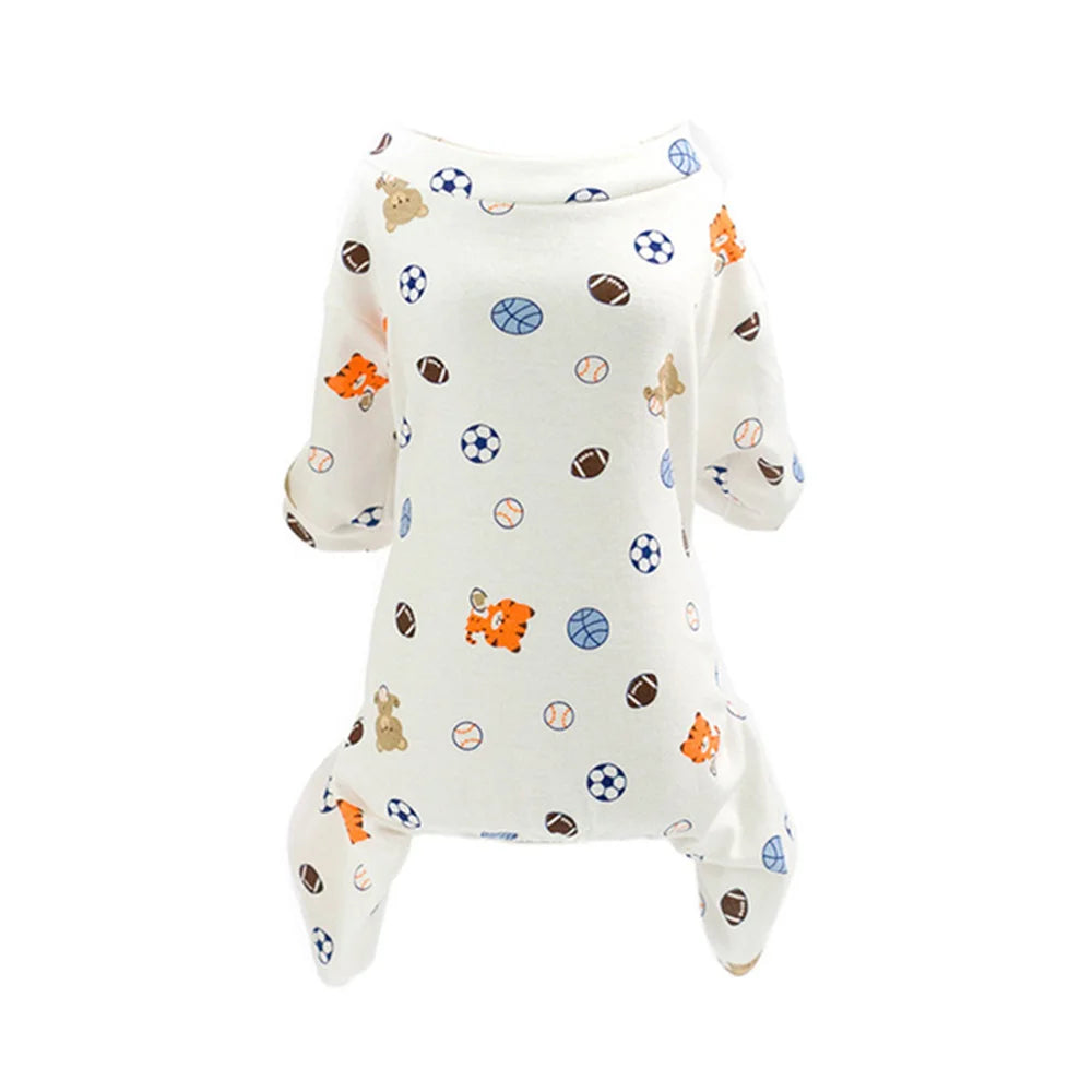 Pet Clothing Warm Cotton Dog Pajama Yellow Duck Soft Material Stretchable Dog Pajamas Onesie Pet Pjs Dogs Apparel for Small Dogs