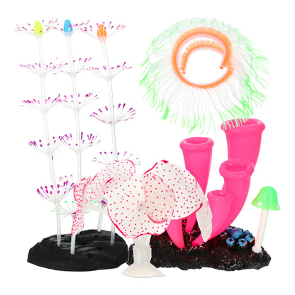 UXCELL Aquarium Simulation Undersea Water Plants Silicone Glowing Ornaments Decorations Fluorescence Fish Tank Coral Decor