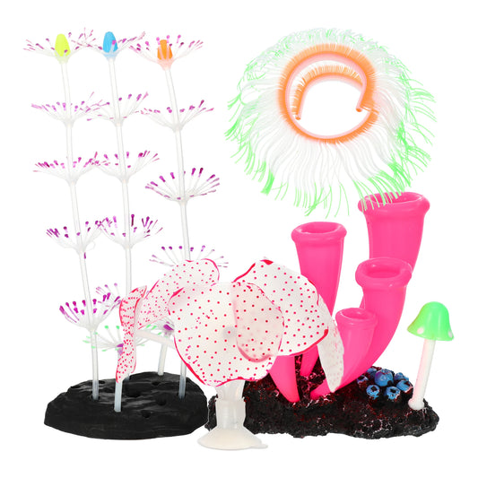 UXCELL Aquarium Simulation Undersea Water Plants Silicone Glowing Ornaments Decorations Fluorescence Fish Tank Coral Decor