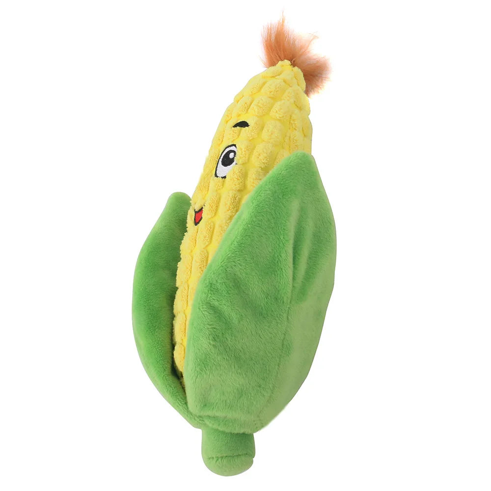 Dog Plush Toy Interesting And Lovely Stuffed Vegetable Dog Toy Squeaking Sound Eggplant Corn Pet Toy Fleece Squeak Toys