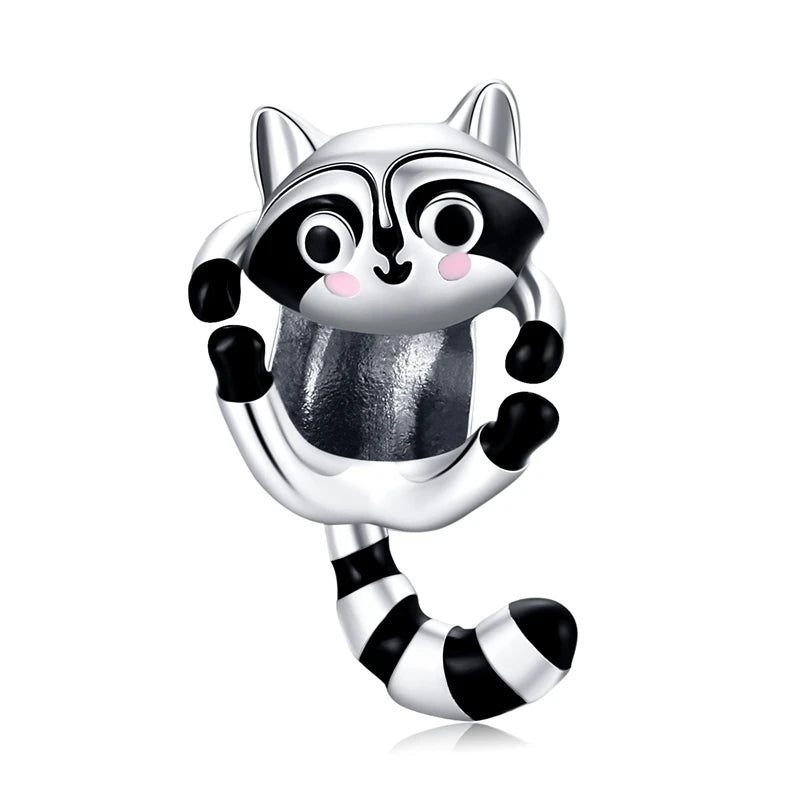 WOSTU 925 Sterling Silver Animal Charms Giraffe Zebra Unicorn Beads for Women Fit Original Bracelets Necklace DIY Jewelry Making
