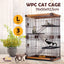 Pet Scene Large 3-Tier Pet Enclosure with WPC Frame and Iron Wire Button Closure Rabbit Hutch Cat Cage Ferret Kennel for Pets