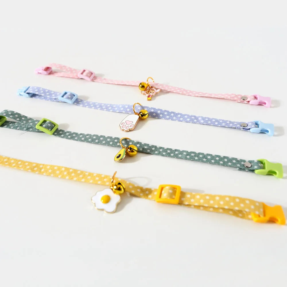 Pet Supplies Accessories for Cats Adjustable Cat Necklace for Kitten Puppy Small Dog Cat Breakaway Bell Collar with Cute Pendant