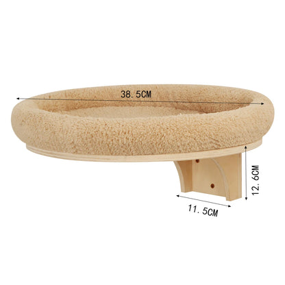 Wooden Cat Wall Hammock Perch Sisal Cat Wall Shelves Four-Step Steps Cat Scratching Post Indoor Cat Nest Tree Climber Furniture