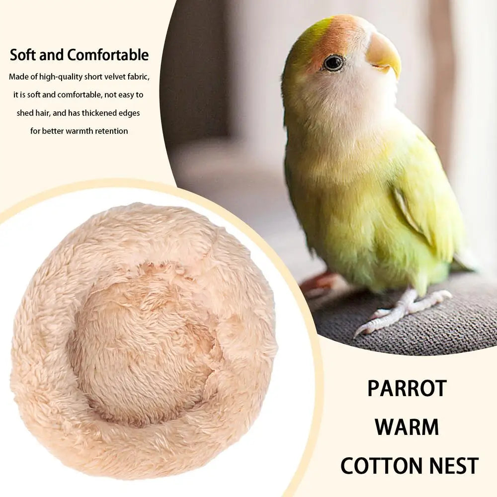 Bird Cotton Nest Coconut Shell Parrot Warm Nest Mat Bird Sleeping Tool with Thickened Edge for Pets Bird Budgie Parakeet