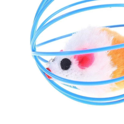 Cat Toy Pet Cat Kitten Playing Mouse Rat Mice Ball Cage Toys Pet Supplies Random Color  аксесуари для котів