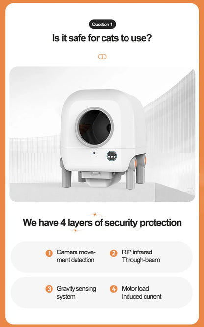 Smart cat toilet litter box extra large anti-splash litter box