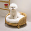 South East Asia Natural Indonesian True Rattan Teddy Nest Summer Cool Round Pomeranian Small Pet Cat Dog Kennel