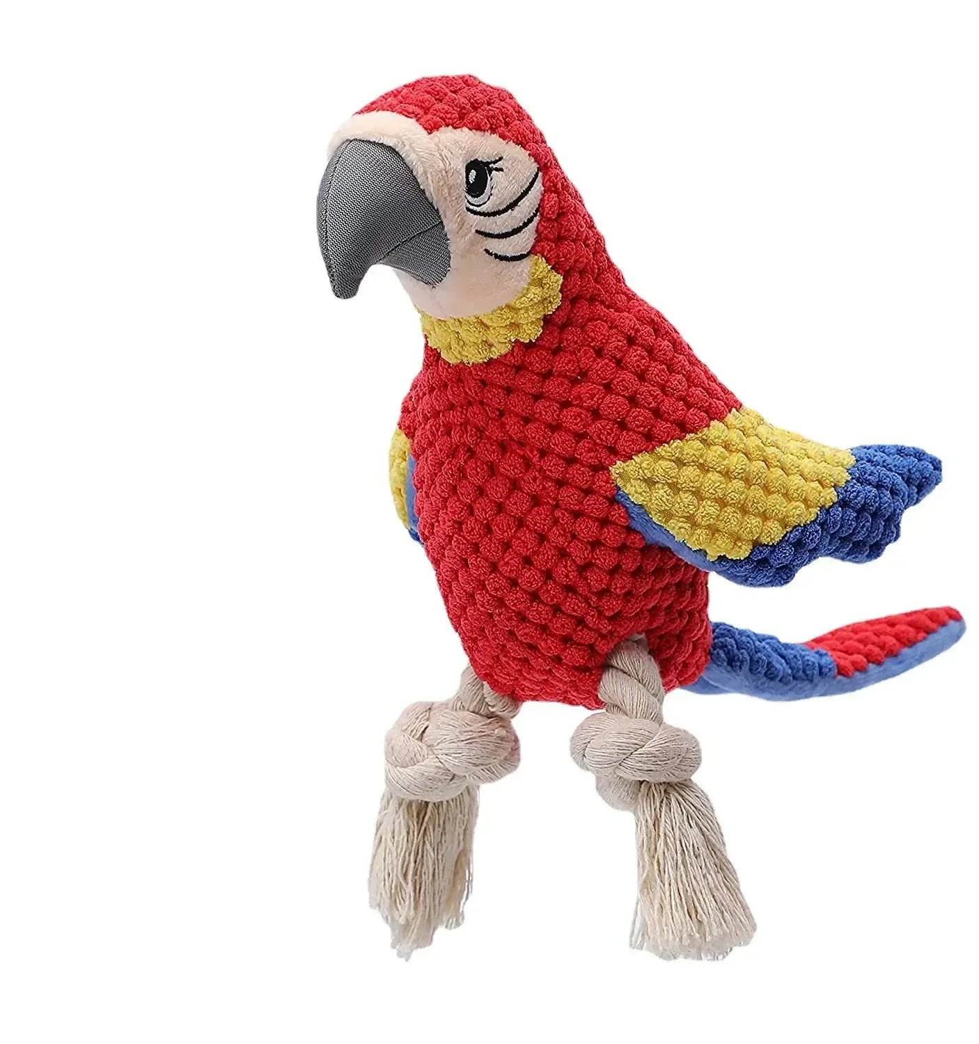 A Red Parrot-Shaped Plush Pet Funny Toy That Makes Sounds And Is Designed for Cute Dogs to Chew And Clean Their Teeth Dog Toy