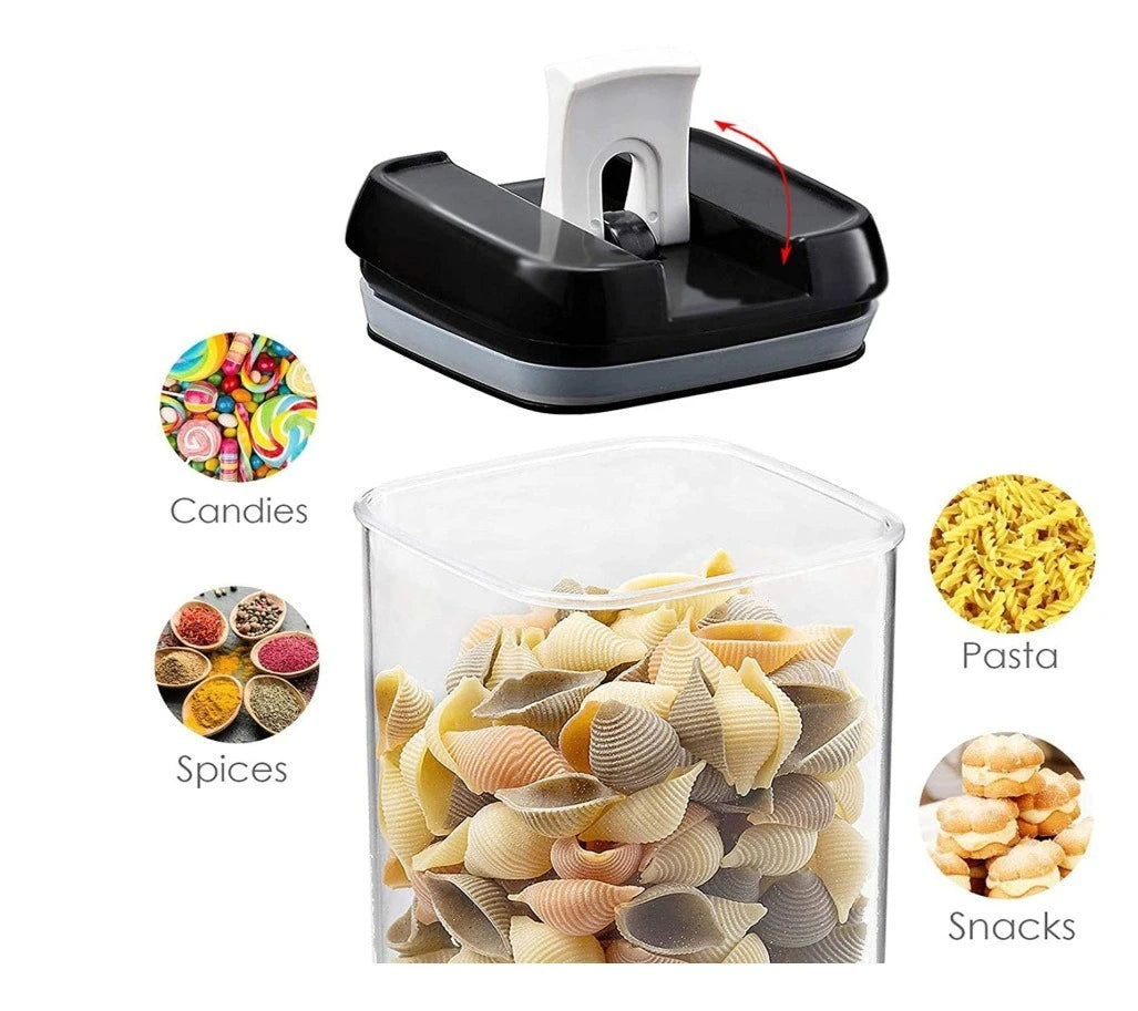 7pcs/set Food Storage Containers Plastic with Lids Kitchen Storage for Rice Sugar Flour Pasta Cereal Storage Containers