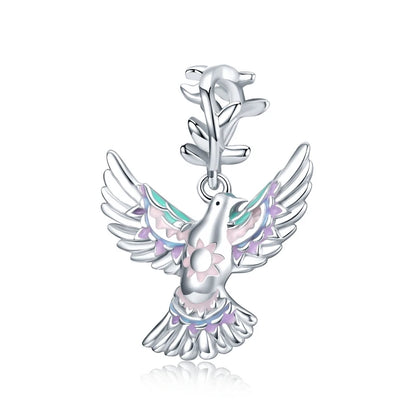 WOSTU 925 Sterling Silver Animal Charms Giraffe Zebra Unicorn Beads for Women Fit Original Bracelets Necklace DIY Jewelry Making