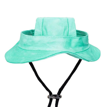 Dog And Cat Sun Hat Anti-strangle Hat Anti-fall Exposed Ears Adjustable Rope Buckle Bucket Hat Pet Supplies Colorful Large Size