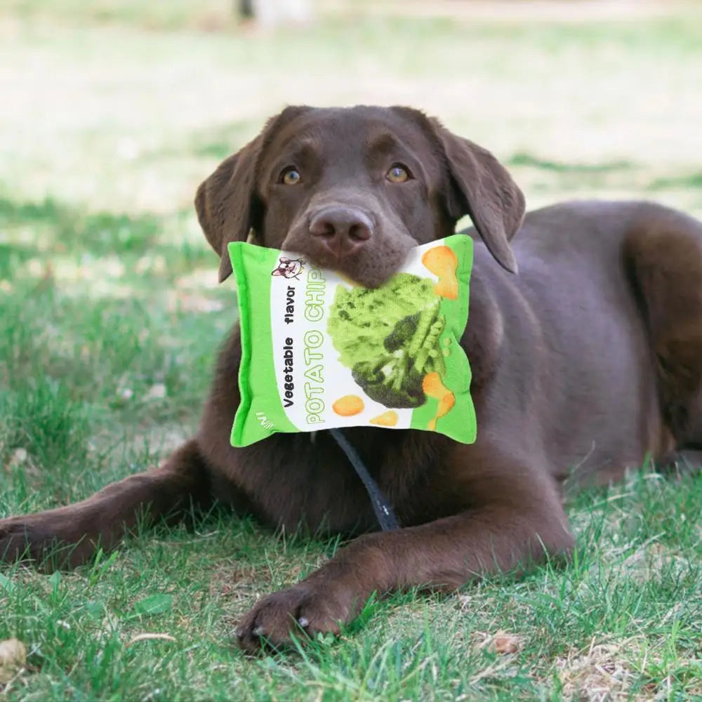 Dog Toy Potato Chip Bag Squeaky Snack Bag Dog Toy Molar Toy Snack Bag Dog Toy Interactive Plush Pet Toy Puppy Teething Toy