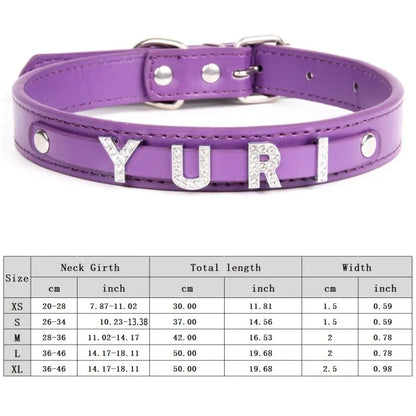 Custom Cat Dog Collar Personalized Rhinestone Puppy Collars Adjustable Letter Crown Charm Name Dog Necklace Chihuahua Id Collar