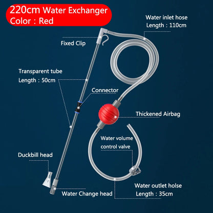 Aquarium Fish Tank Water Changer Air Pump Cleaning Tools Aquarium Gravel Cleaner Vacuum Siphon Pump with Filter Nozzle New