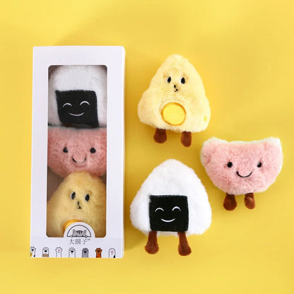 3pcs Cat Squeaker Cute Shaped Plush Toy Catnip Toy Cats Mint Toy with Built-in Bell for Kittens Puppy Products Pet Accessories