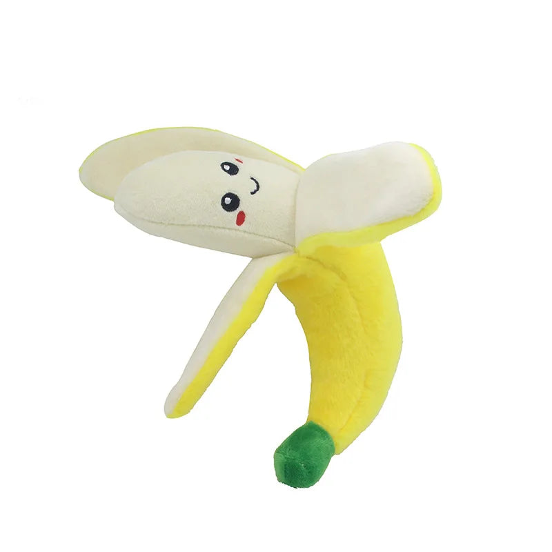 Pet plush sound toy fruit vegetable dog cat educational toy supplies cactus corn eggplant