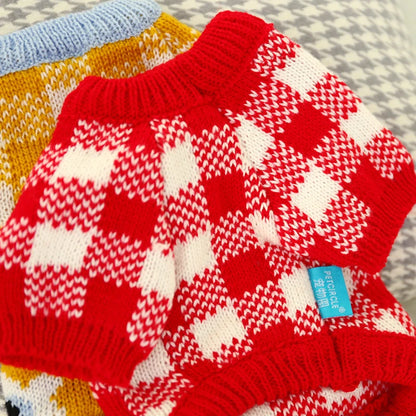 Designer Knitted Dog Sweaters Solid Color Autumn Winter Warm Pet Cat Clothing Chihuahua Lightweight Clothes for Small Dogs