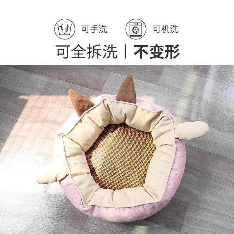 nk0 rabbit ear kennel keeps warm in winter removable and washable teddy cat litter pet dog supplies thermal supplies pet litter