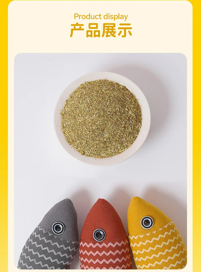 Teeth Grinding Catnip Toys Funny Interactive Plush Cat Toy Pet Kitten Chewing Vocal Toy Fish Bite Cat mint For Cats