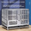 Stainless steel dog cage with partition mother and child cage square tube double cage large pet golden retriever ken