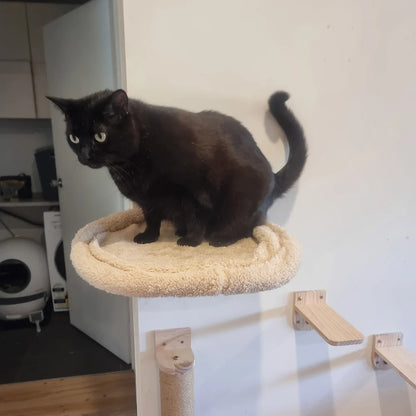 Cat Climbing Shelf Furniture Wooden Shelves for Cats Perches Activity Cat Tree Scraper Stairs Scratching Post Cat Wall Furniture