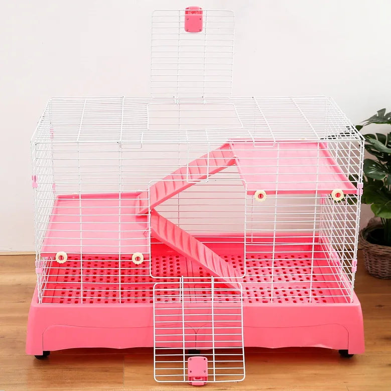 New Products Metal Wire Indoor Home Use Pet Rabbit Cage with Plastic Matting Cheap Pet Cage With Tray