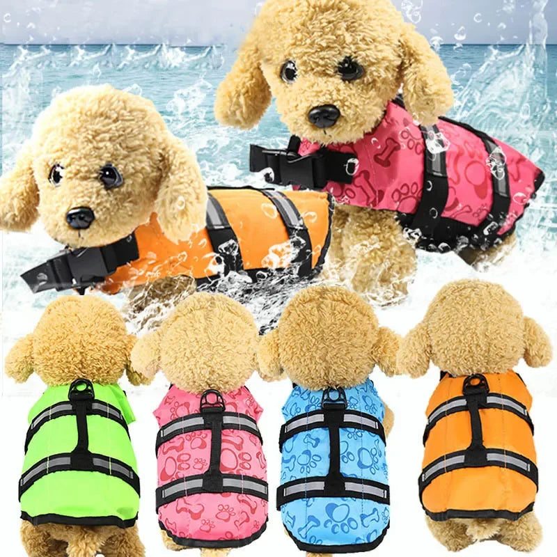 Pet Dog Life Vest Summer Reflective Life Jacket Dog Safety Clothes summer of swimming suit for outing of Pet Dog Life Vest