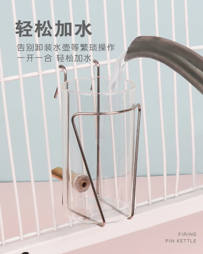 Glass Fine Needle Striker Water Bottle Anti-bite Chinchilla SquirrelTwig Rat Hedgehog Glider Hamster Water Feeder Dispenser
