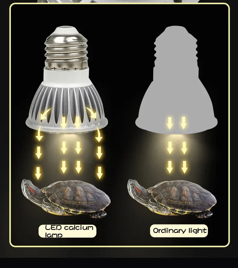 Reptile UVA UVB LED Light Turtle Sunbathe Heat Lamp Full Spectrum 5.0 10.0 Sun Lamp Sunbathe Heat Lamp for Lizard Reptiles