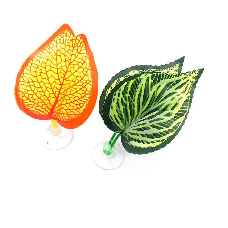 1Pc Artificial Aquarium Leaf Plants Decoration Betta Fish Rest Spawning Ornamental Plant Betta Fish Play Relax Hide Leaf Hammock