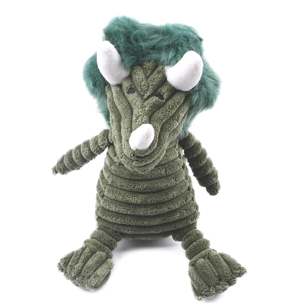 Plush Dog Toy Animals Shape Bite Resistant Squeaky Toys Corduroy Dog Toys for Small Large Dogs Puppy Pets Training Accessories