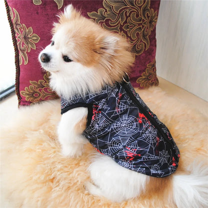 Windproof Pet Vest Jacket Winter Warm Big Dog Clothes Puppy Harness Clothing Funny Printed Coat for Small Medium Dogs Cats XS-XL