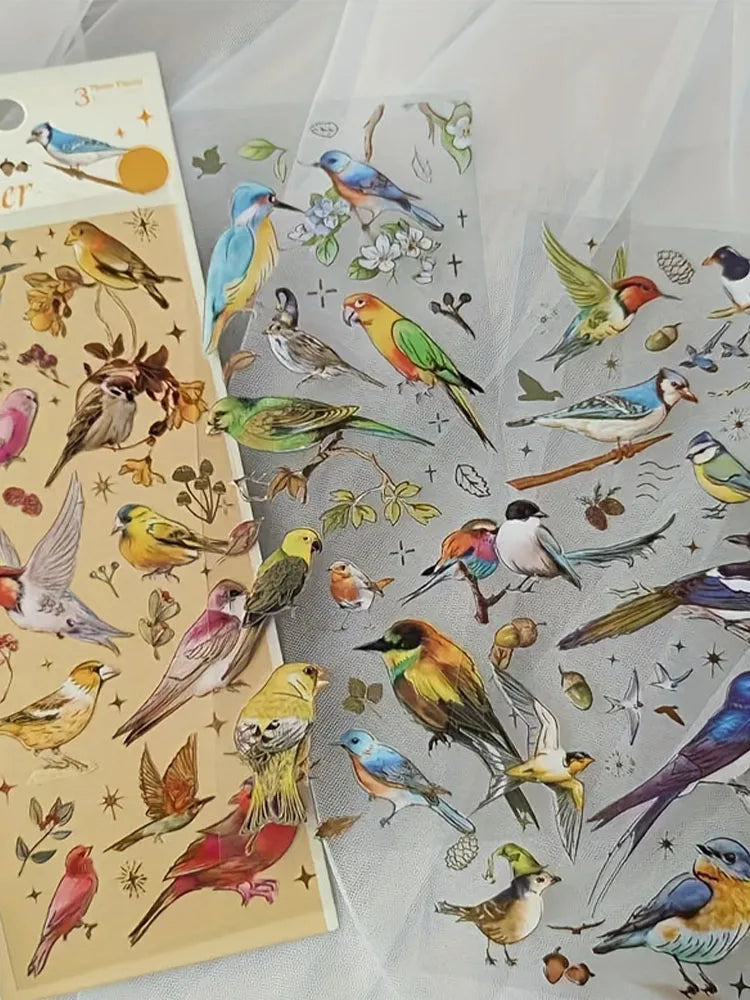 Shimmering 3D Gilding Sticker Set - Dragonfly, Jellyfish & Feather Designs - 3 Sheets/pack - Premium PET Decor for Notebooks, Sc
