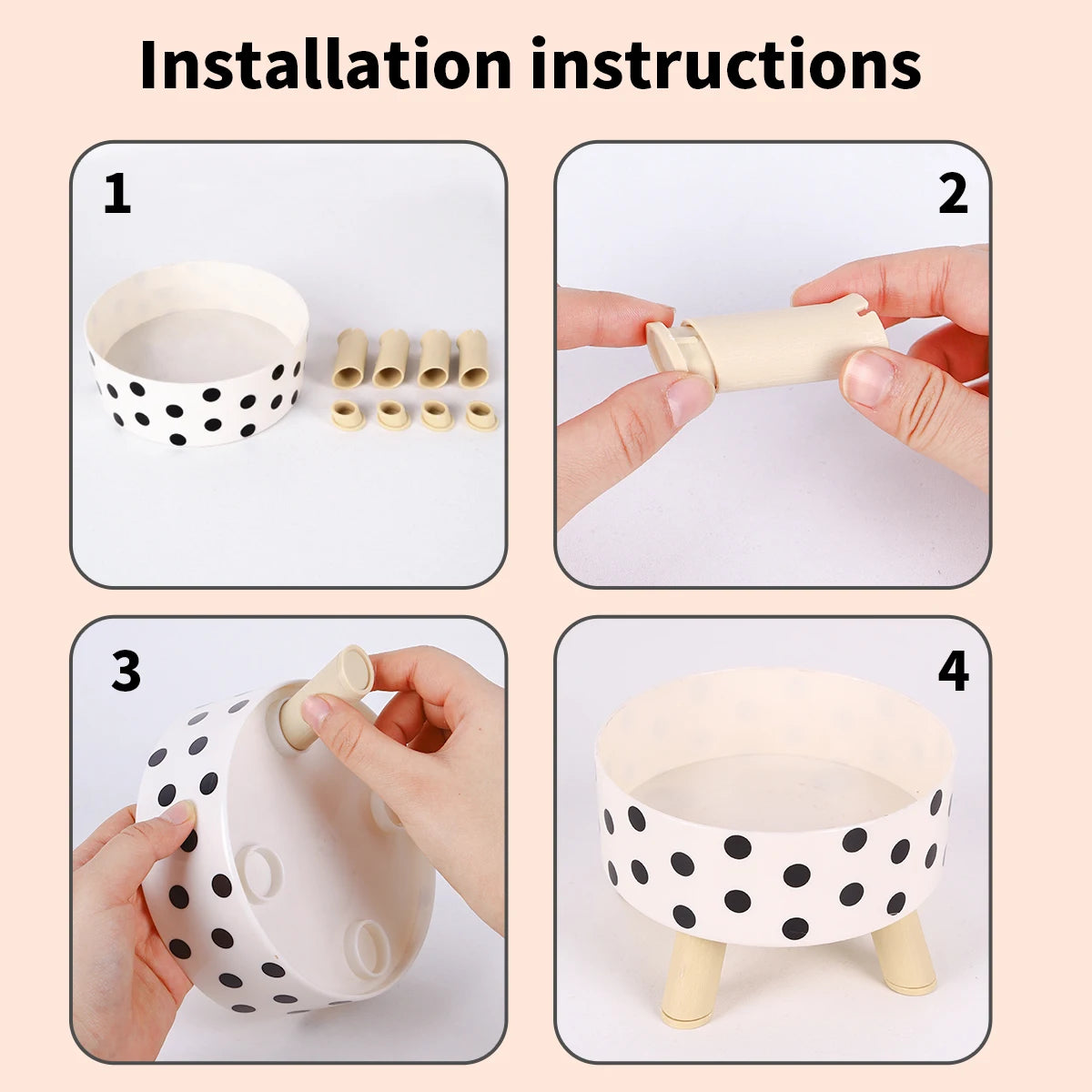 A Cat Bowl For Cats And Dogs, Simple Polka-dot Stainless Steel Pet Tall Bowl, Drinking Water, Anti-overturn Water Bowl, Food Bas